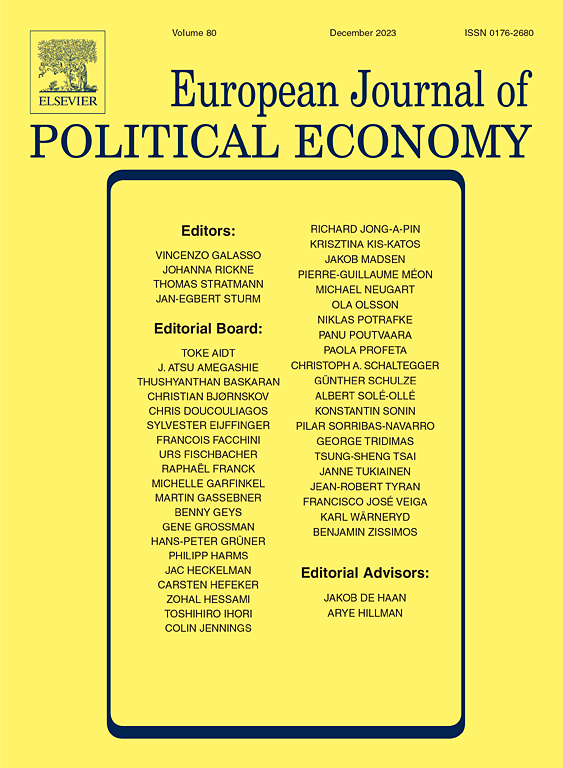 Go to journal home page - European Journal of Political Economy